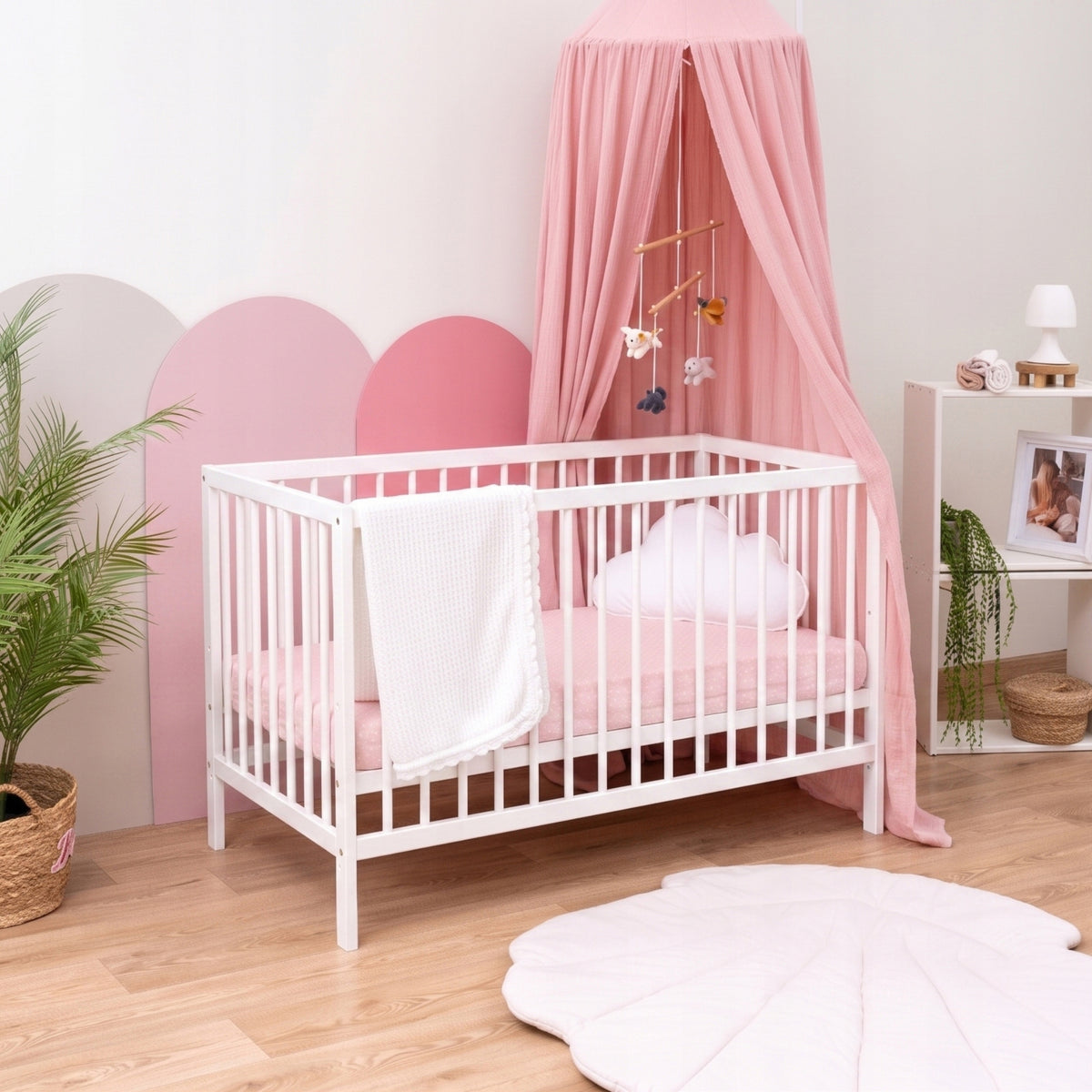 Baby cot Vera 60x120 wooden 3 levels white Manufacturer code VER_60x120_B