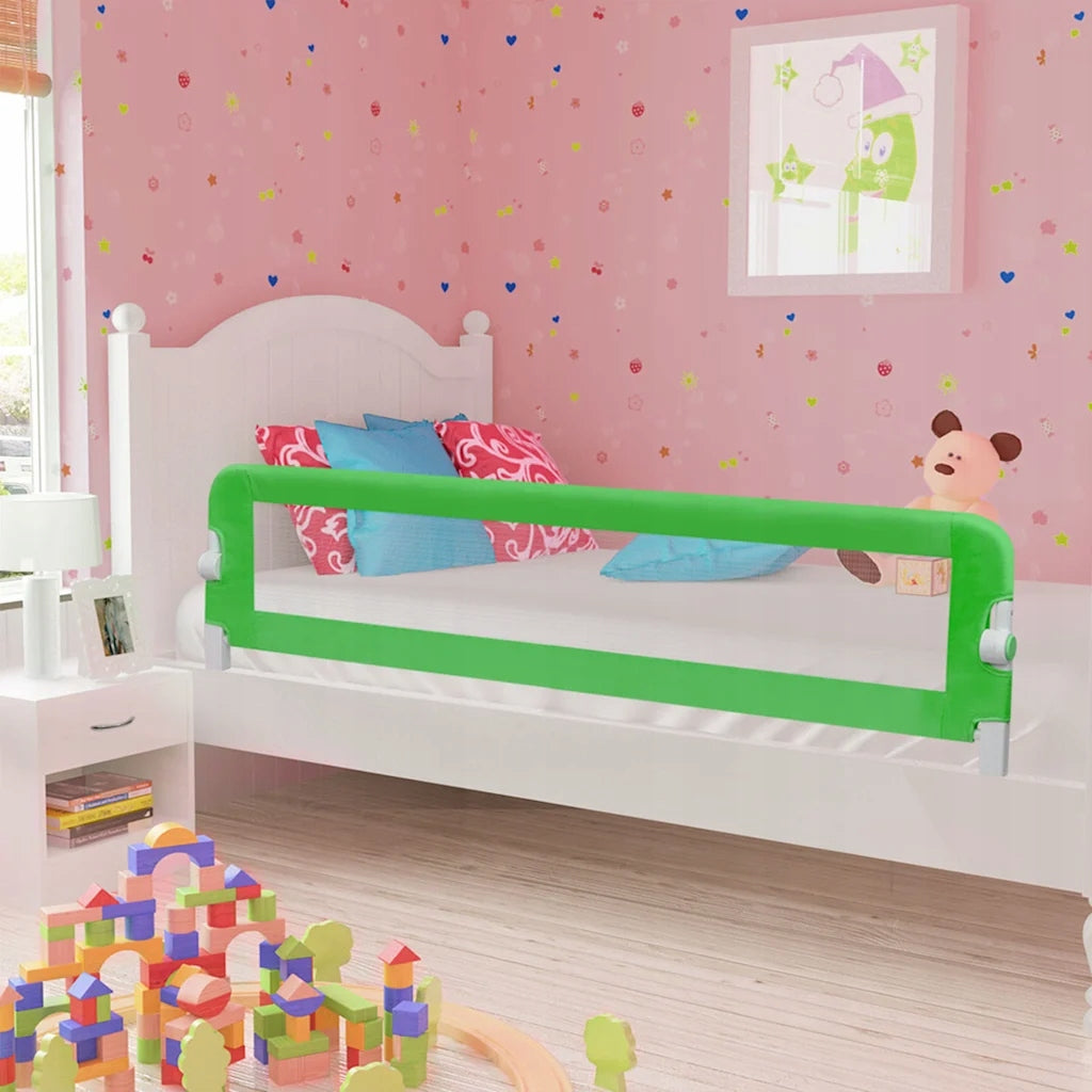 Baby cot barrier, green, 180x42 cm, polyester