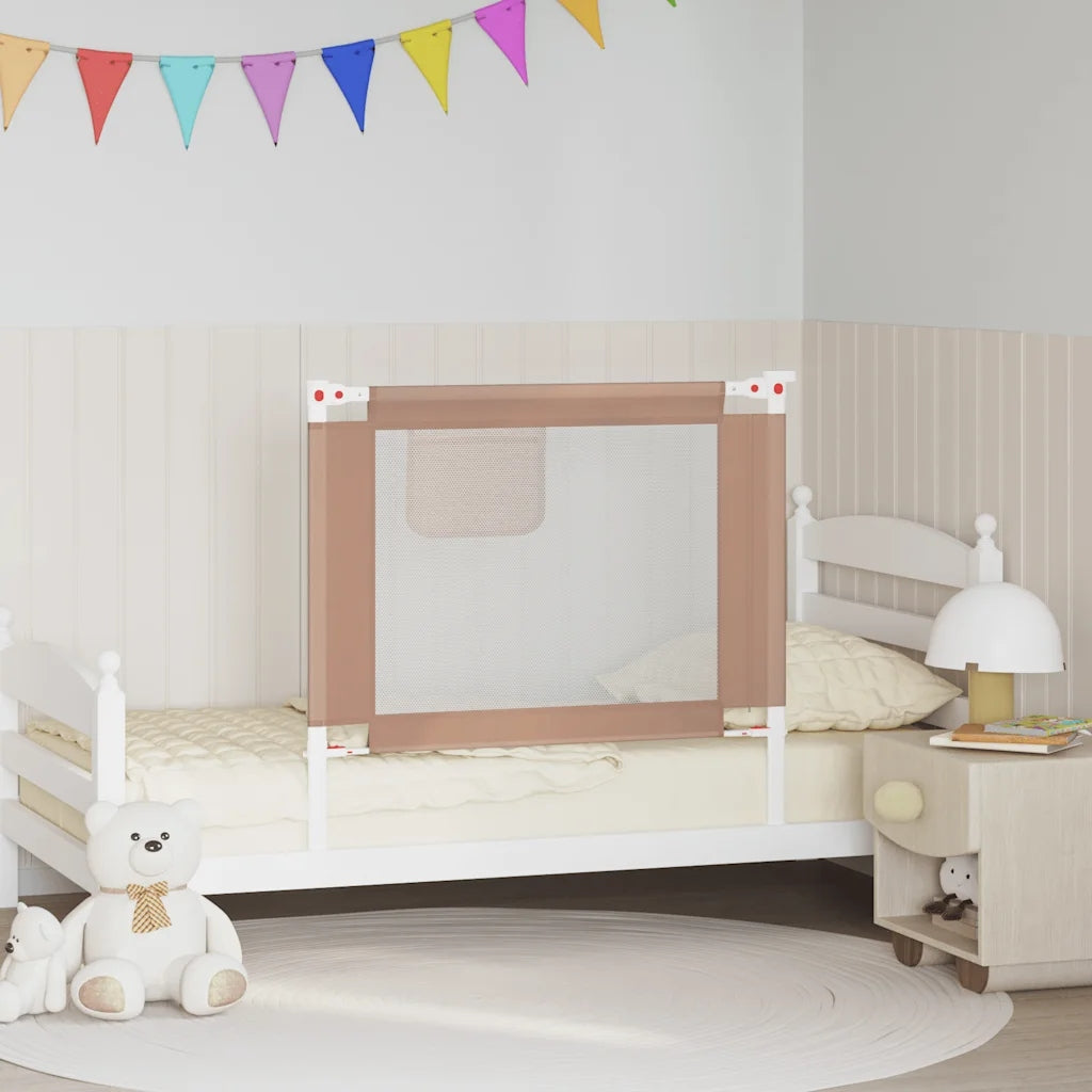 Baby cot barrier, taupe, 90x25 cm, fabric Brand VidaXL