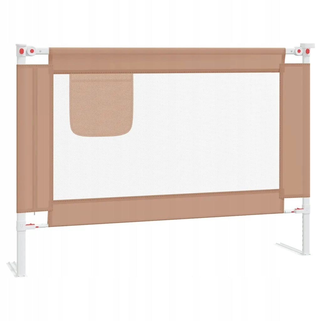 Baby cot barrier, taupe, 90x25 cm, fabric