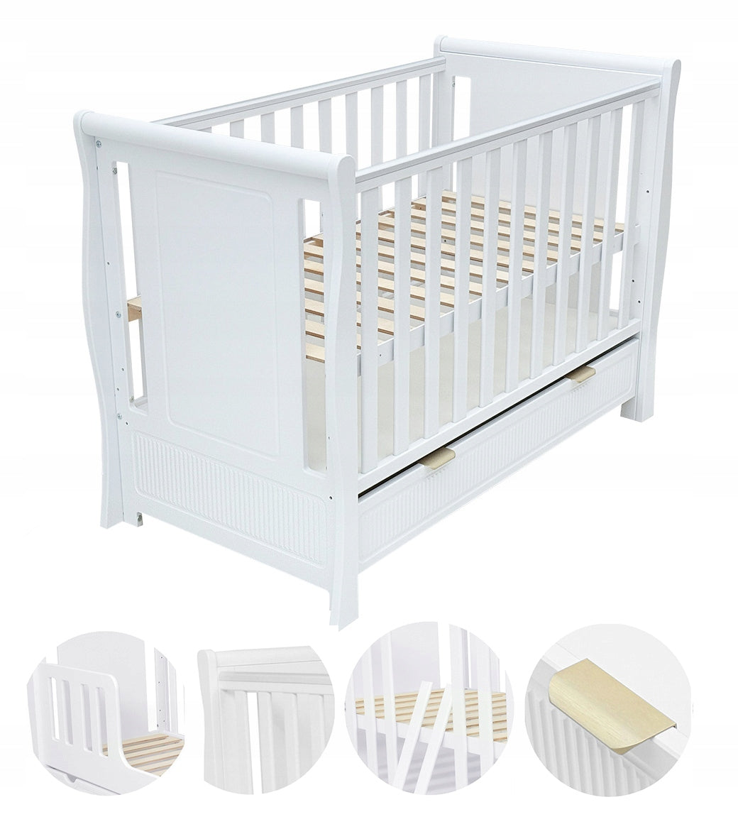Baby cot with drawer with couch white MEGAN3 Brand Aruś