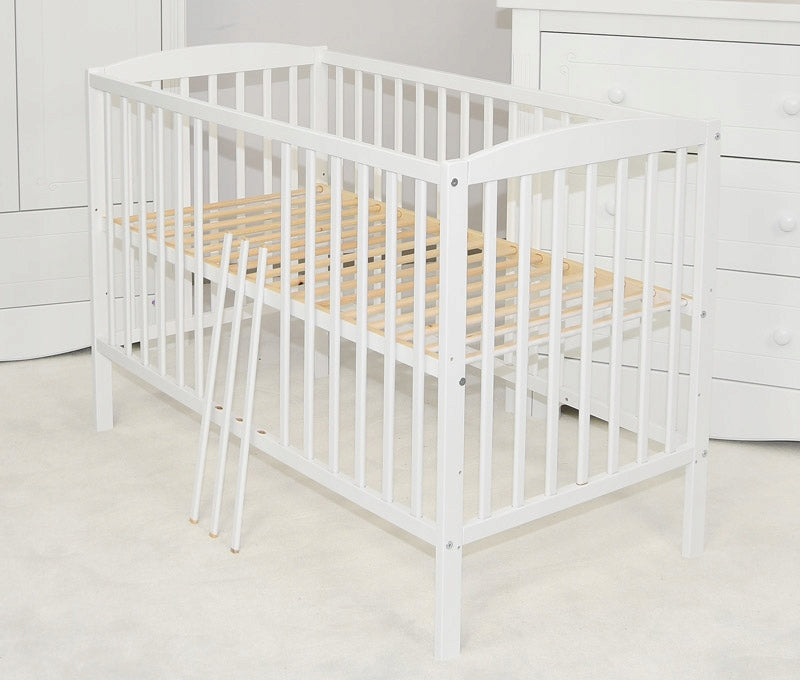 Baby cot wooden white 120x60 +mattress foam coconut Set Brand Aruś