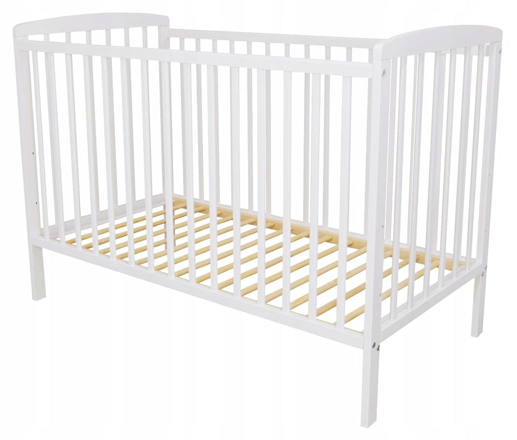 Baby crib Kacper 120x60 white with teethers Lettino pine wood Medical device no