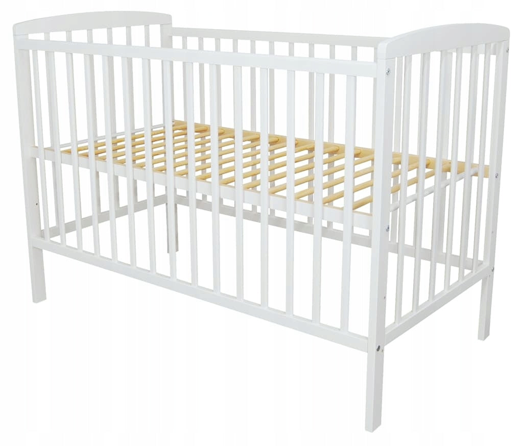 Baby crib Kacper 120x60 white with teethers Lettino pine wood