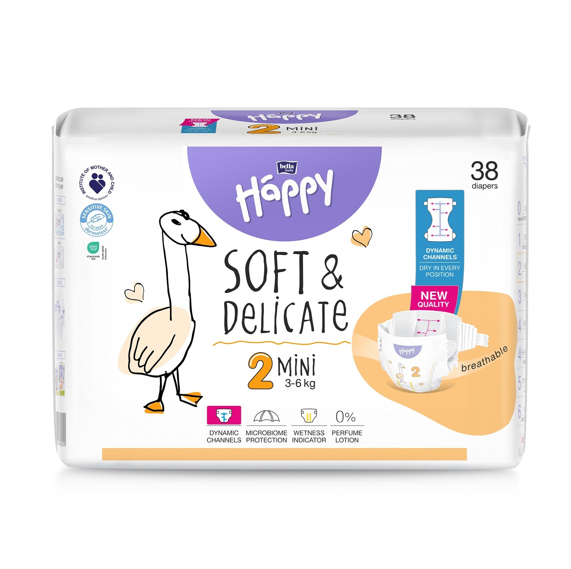 Baby diapers Bella Happy size 2 Mini 3-6 kg 38pcs.