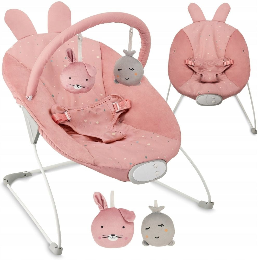 Baby lounger MoMi GLOSSY pink - melodies vibration toy