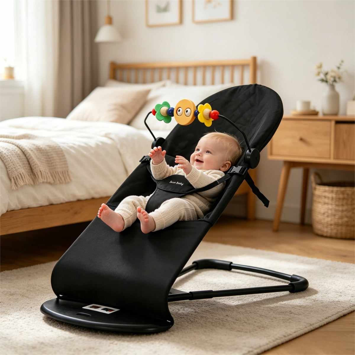 Baby lounger adjustment 3 rocker positions for baby Manufacturer code leżaczek bujany dla niemowlaka-3