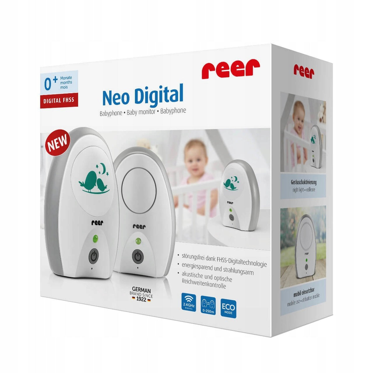 Baby monitor digital audio Reer Neo Digital 250 m, white Manufacturer code 50040