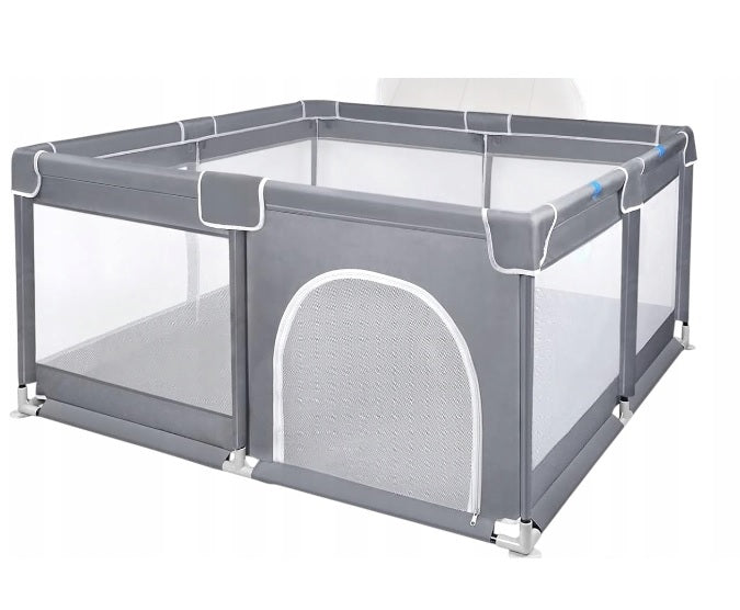 Baby playpen 127x127x68 cm grey large square toys + 12 mascots