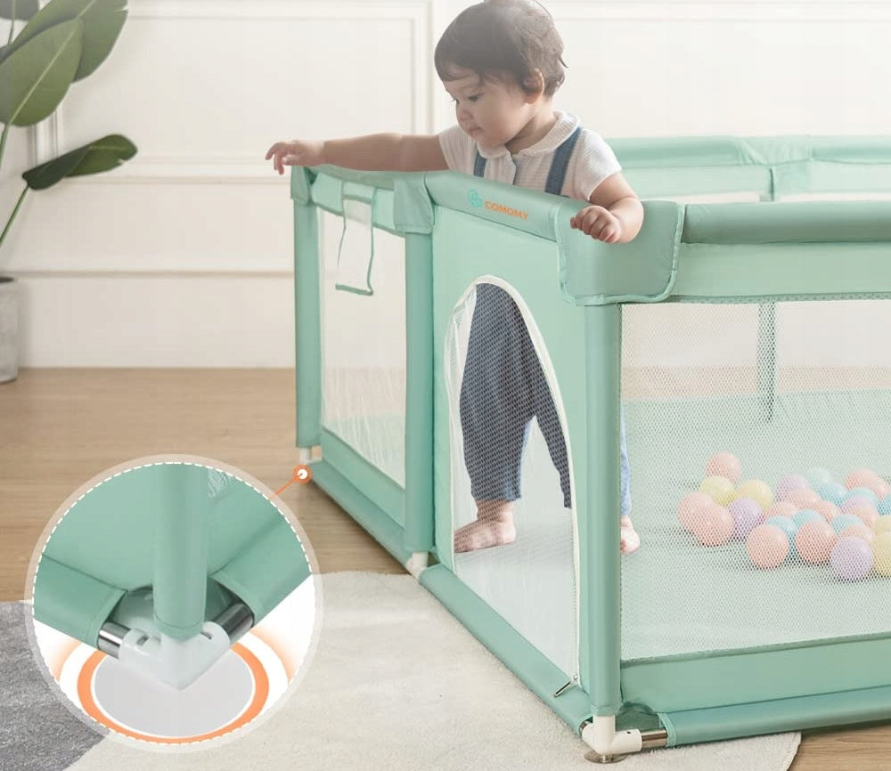 Baby playpen 180x200cm COMOMY with balls and storage bag Product width 200 cm