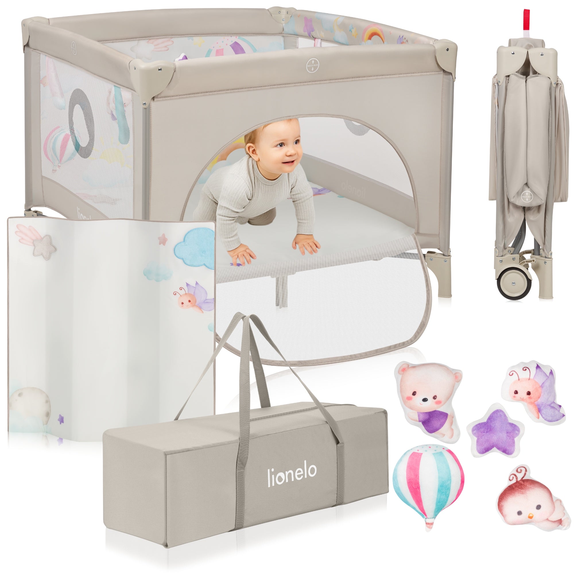 Baby playpen folding MATTRESS carry bag wheels Lionelo Mille+