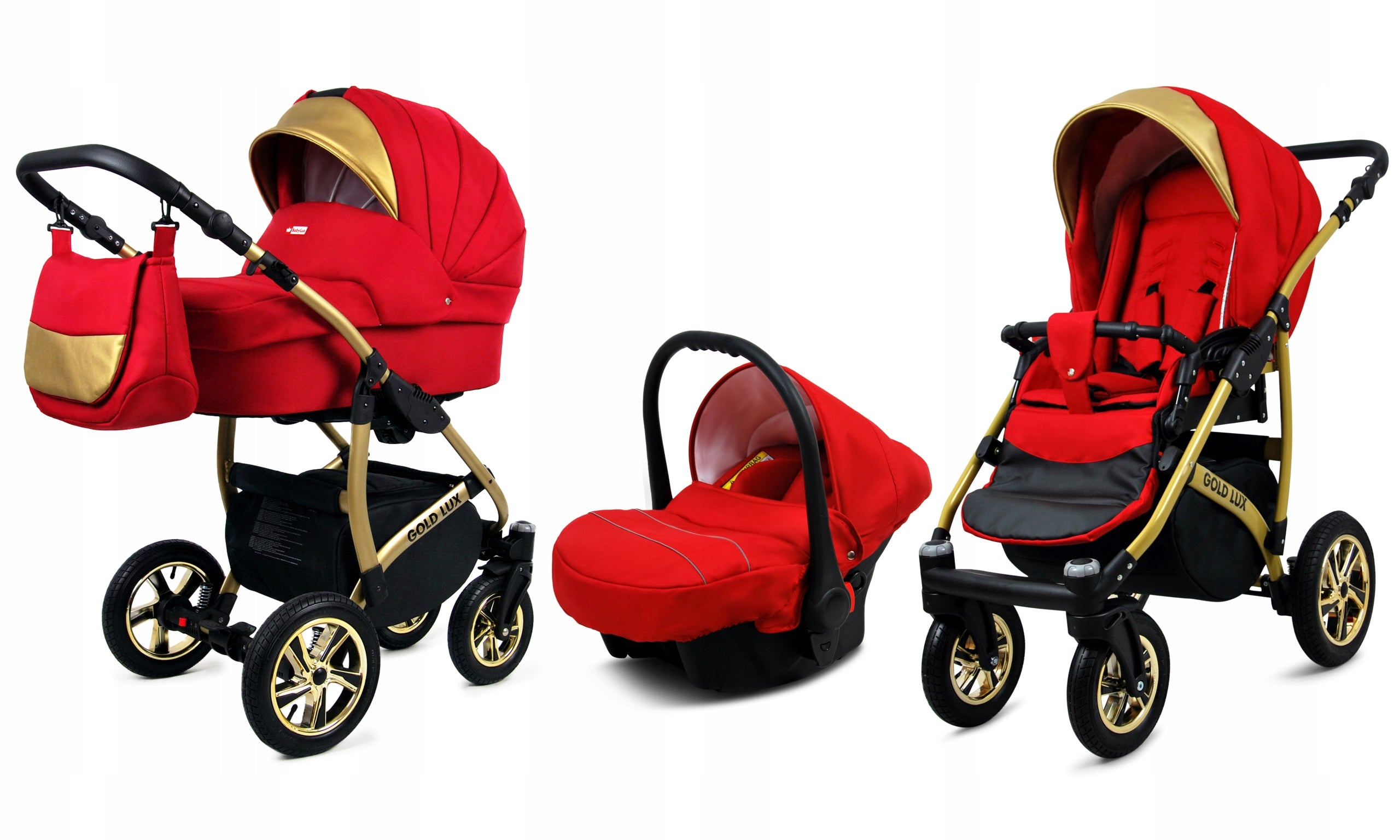 Baby stroller 3in1 BabyLux GOLD LUX gondola stroller car seat