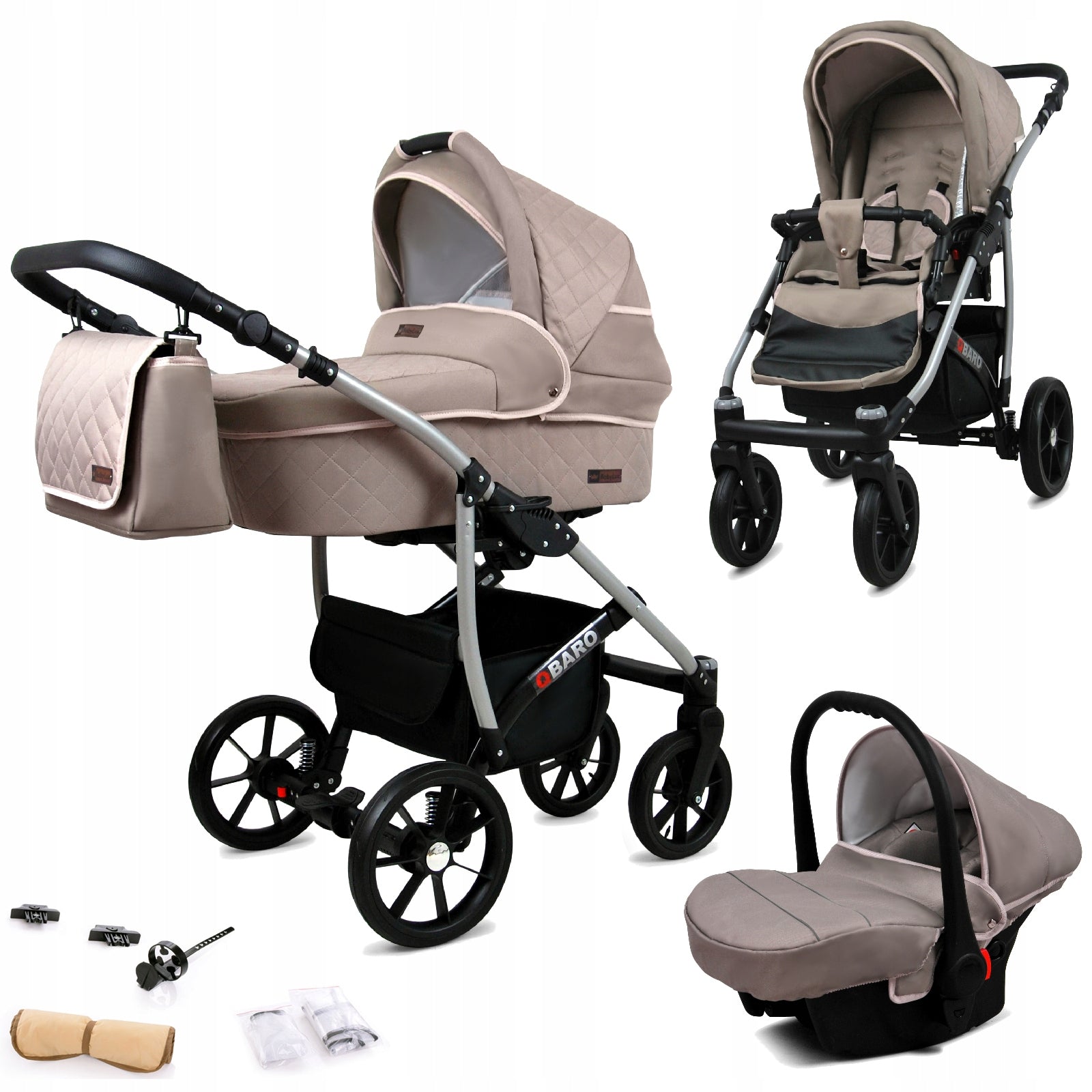 Baby stroller 3in1 BabyLux Qbaro stroller gondola car seat