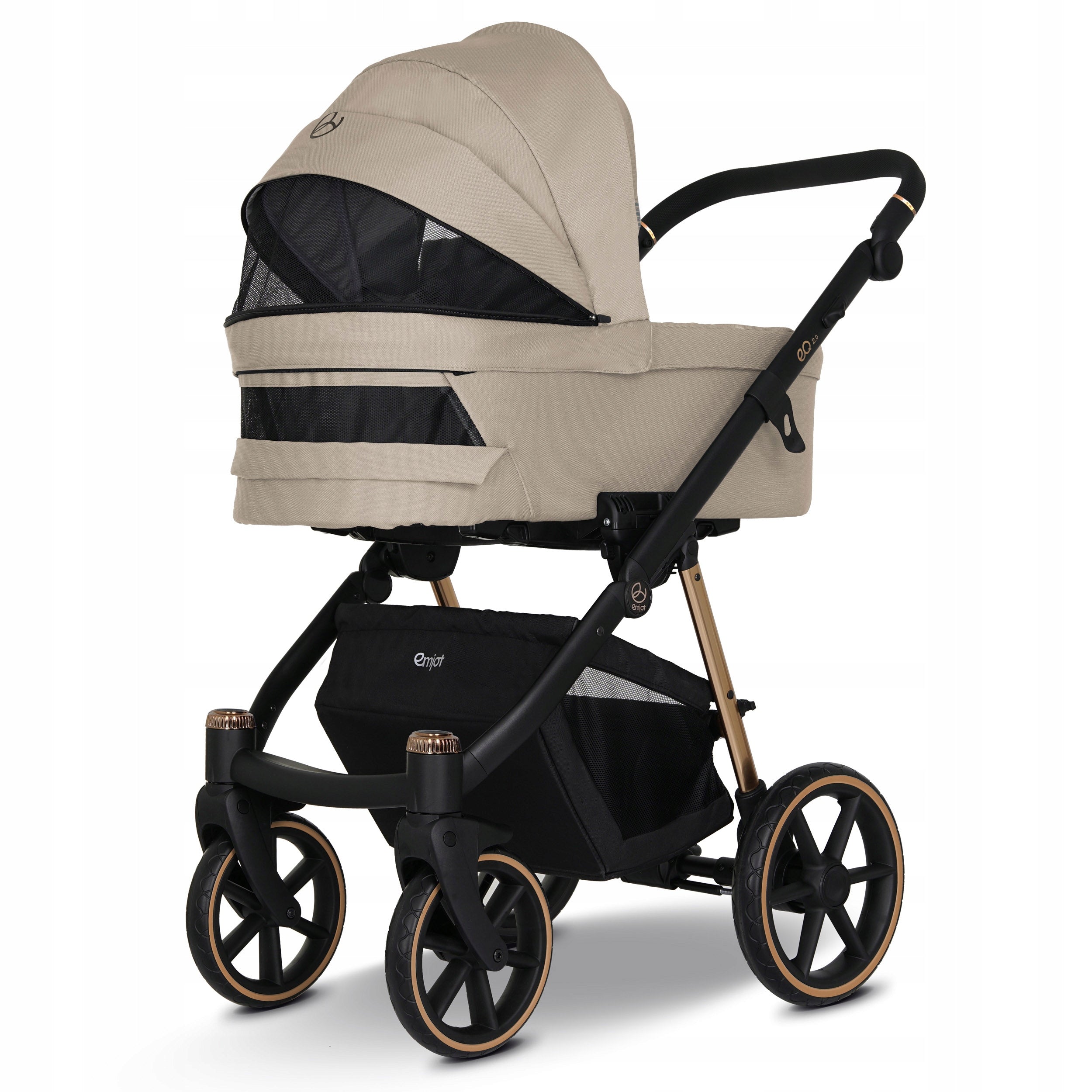 Baby stroller 3in1 EMJOT EQ 2.0 GOLD multifunctional beige accessory. F. Cosmo Manufacturer code EMJOT EQ2.0 GOLD 02 -3w1