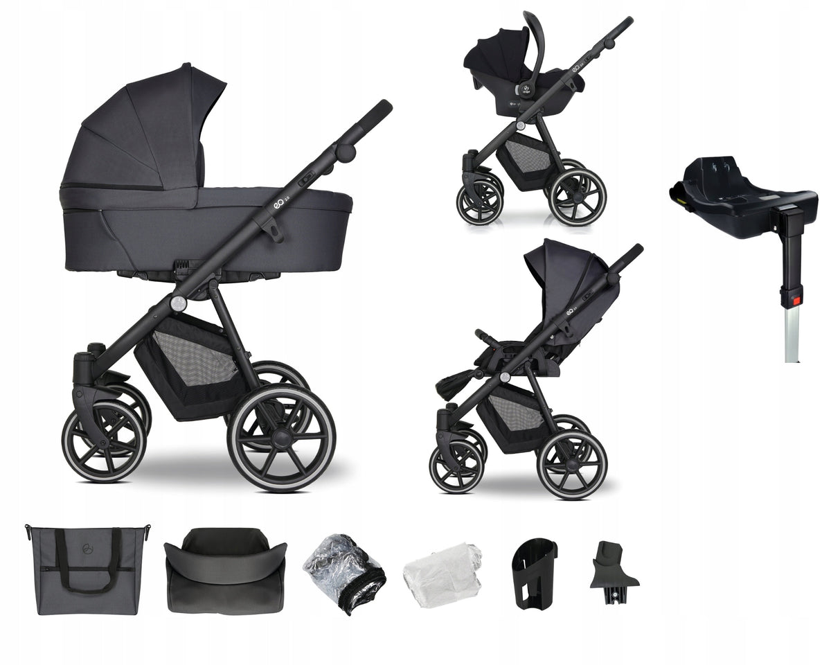 Baby stroller 4in1 EMJOT EQ 2.0 multifunctional access. F.Cosmo base Isofix