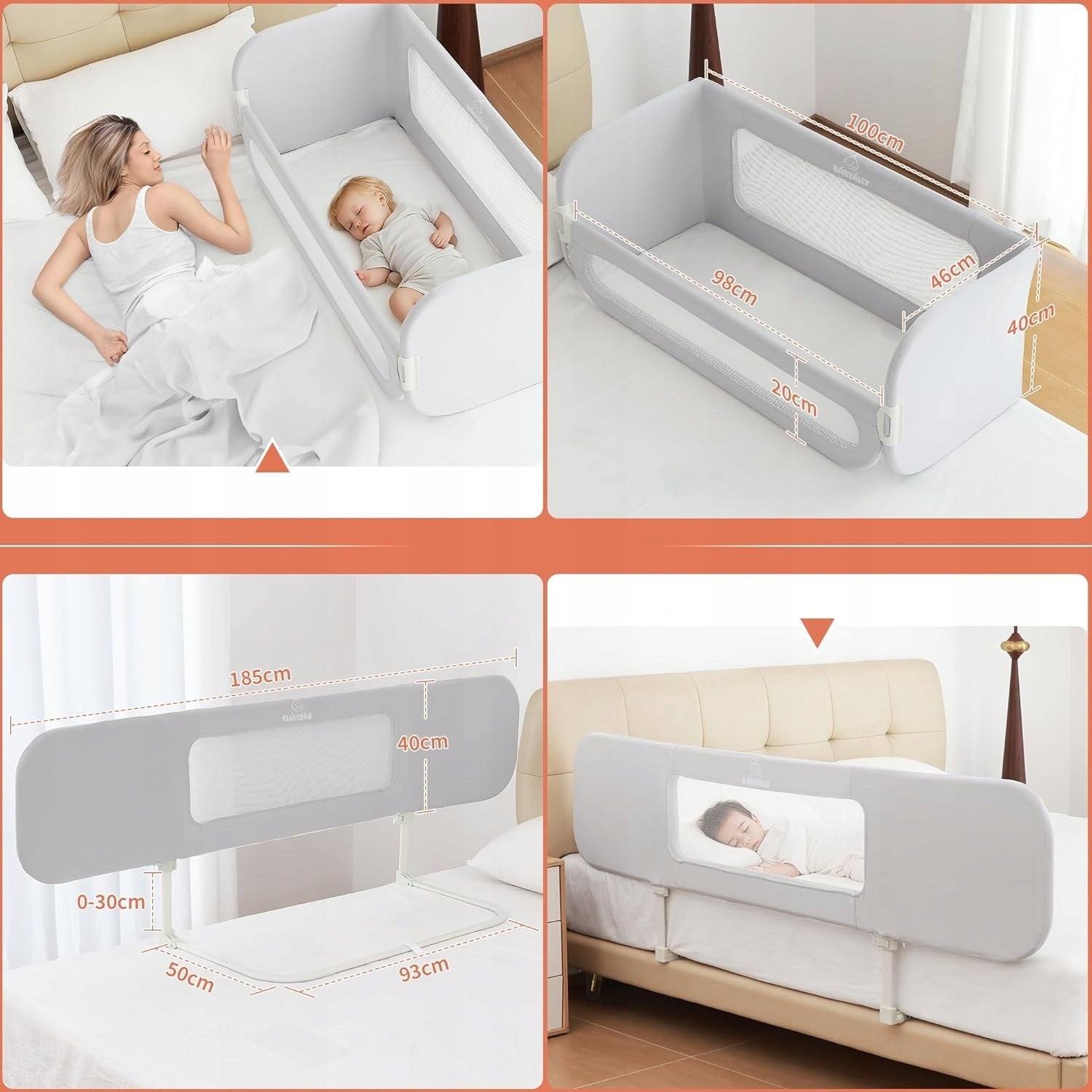 BabyAlly 2IN1 FOLDING BARRIER BED FALL PROTECTION Manufacturer code ba