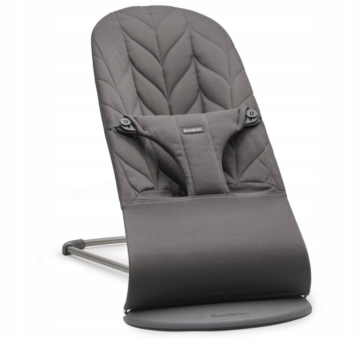 BabyBjorn Bouncer Bliss Woven Anthracite (Grey Frame, Petal Quilt Fabric)