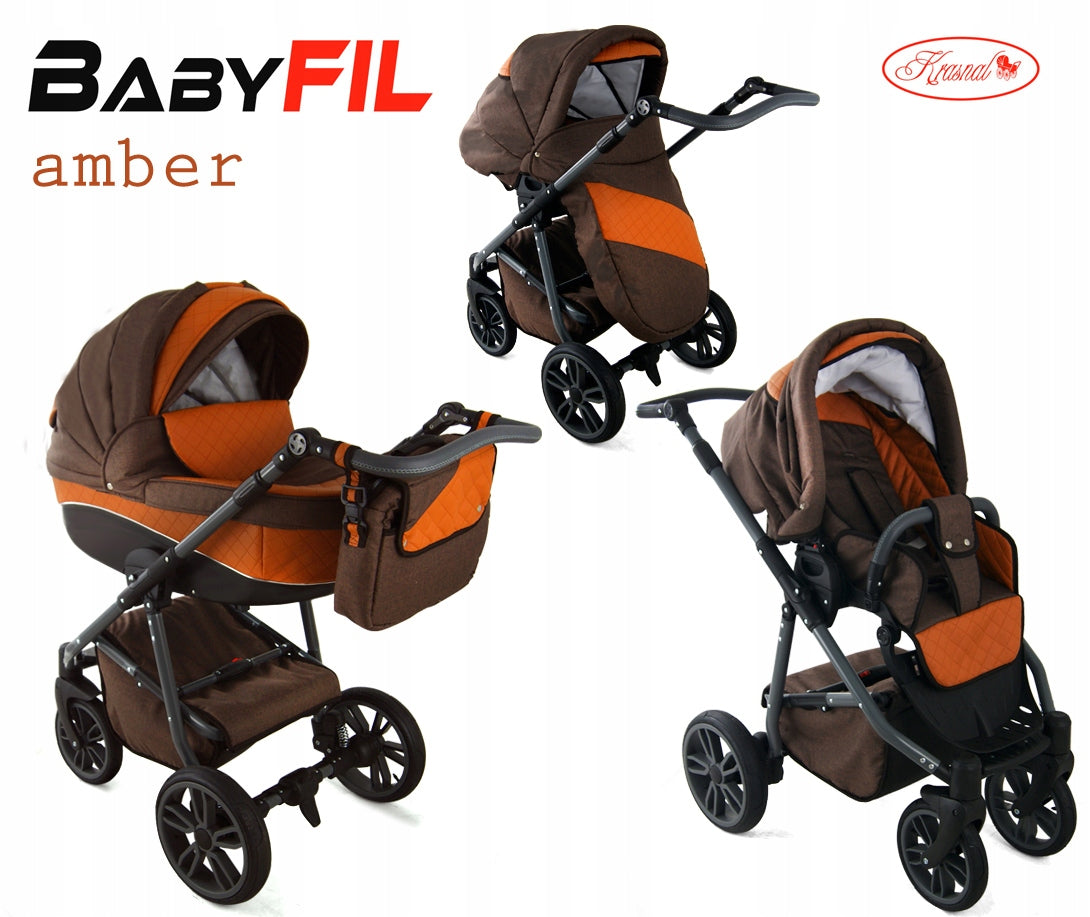 BabyFIL Krasnal baby stroller 2in1 eco-leather + LINEN Brand Krasnal