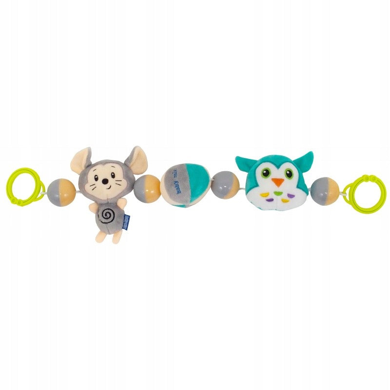 BabyMix Plush Rattle for Stroller Mouse and Owl