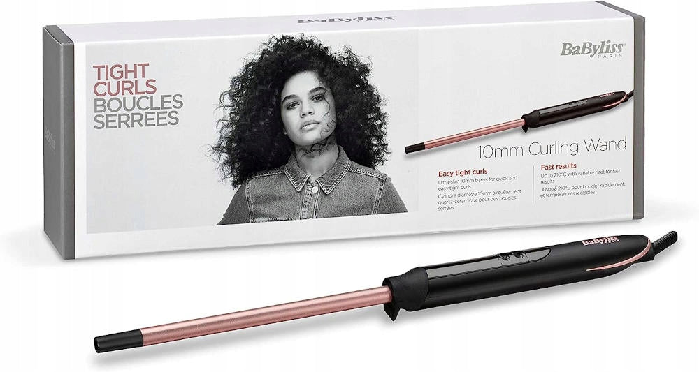 Babyliss Hair Curler ROSE QUARTZ 10mm Traditional Ceramic Thin Manufacturer code LOKÓWKA DO WŁOSÓW TRADYCYJNA BABYLISS