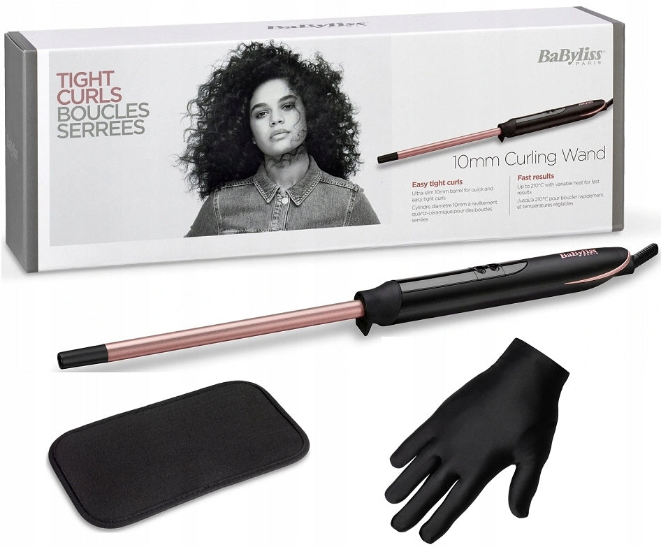 Babyliss Hair Curler ROSE QUARTZ 10mm Traditional Ceramic Thin