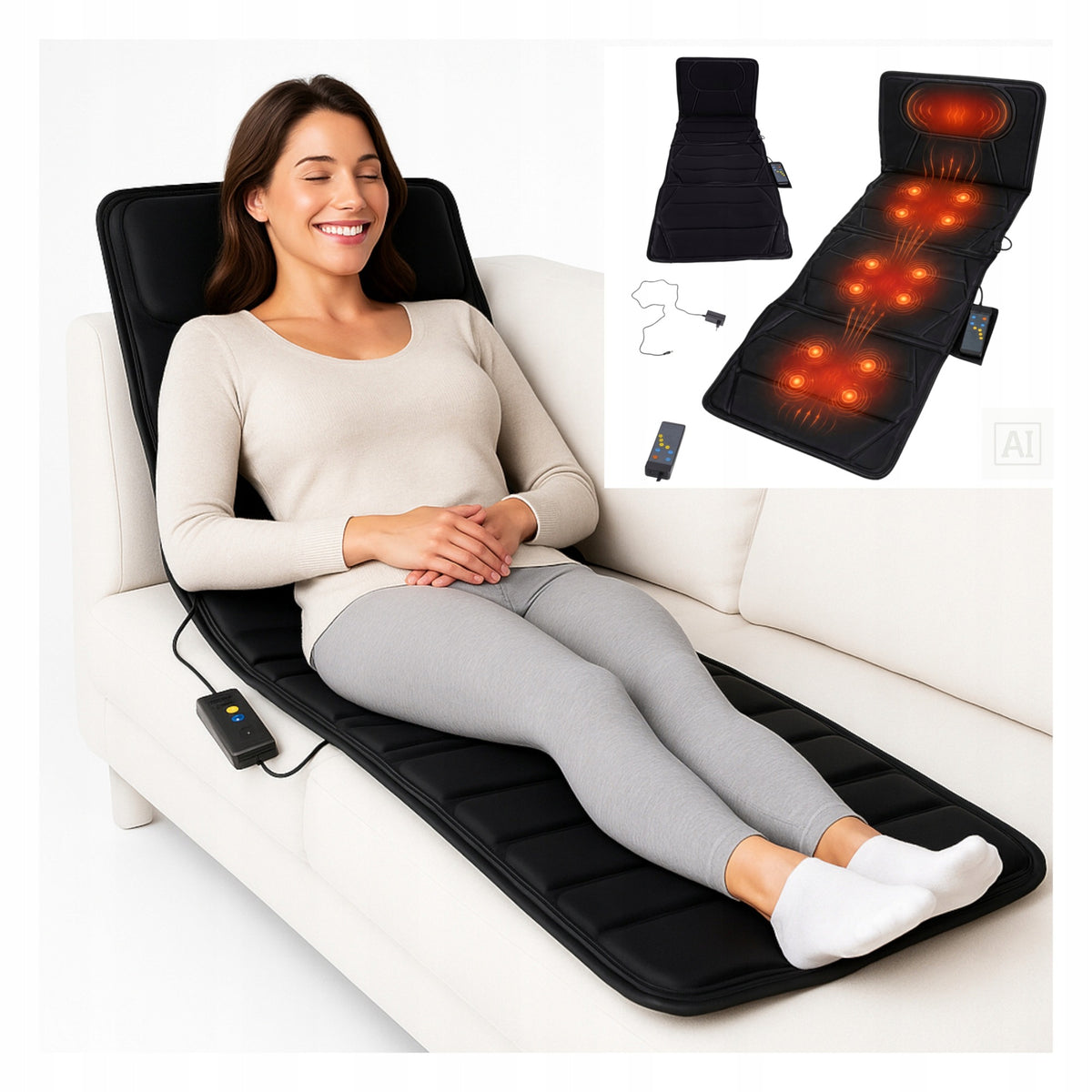Back Massage Mat Spine Leg Electric Massage Mattress With Remote Control