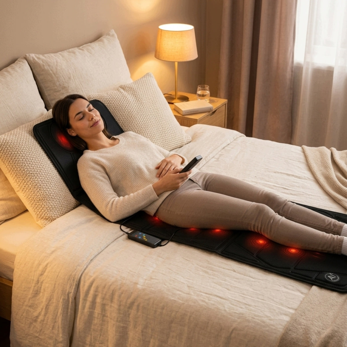 Back Massage Mat with Remote Control 16 Points Massager for Kanape Armchair Packaging status original