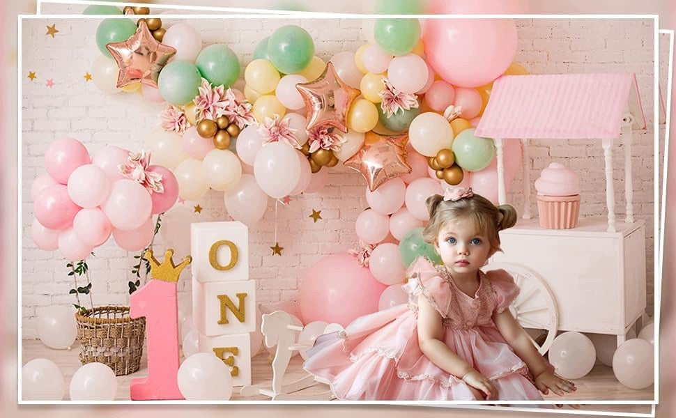 Background Photo Year Girl Pastel Balloons 210x150 cm Manufacturer code 5904423711428