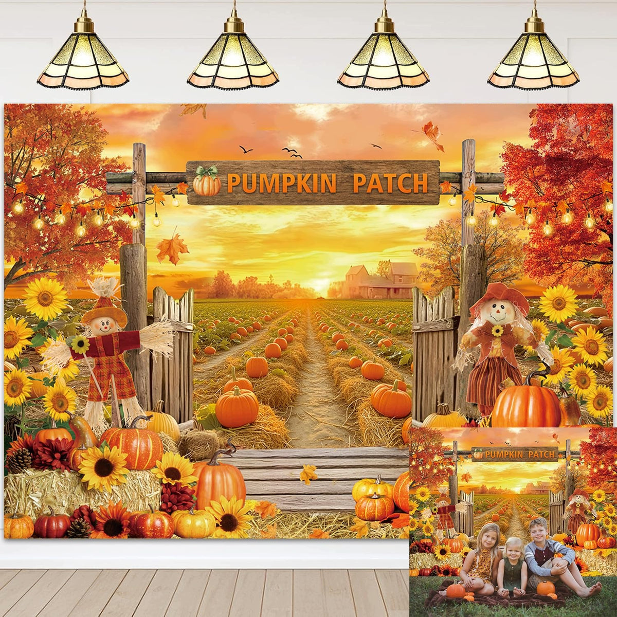 Background Rustic Autumn Pumpkin 180 x 120 cm Halloween Session