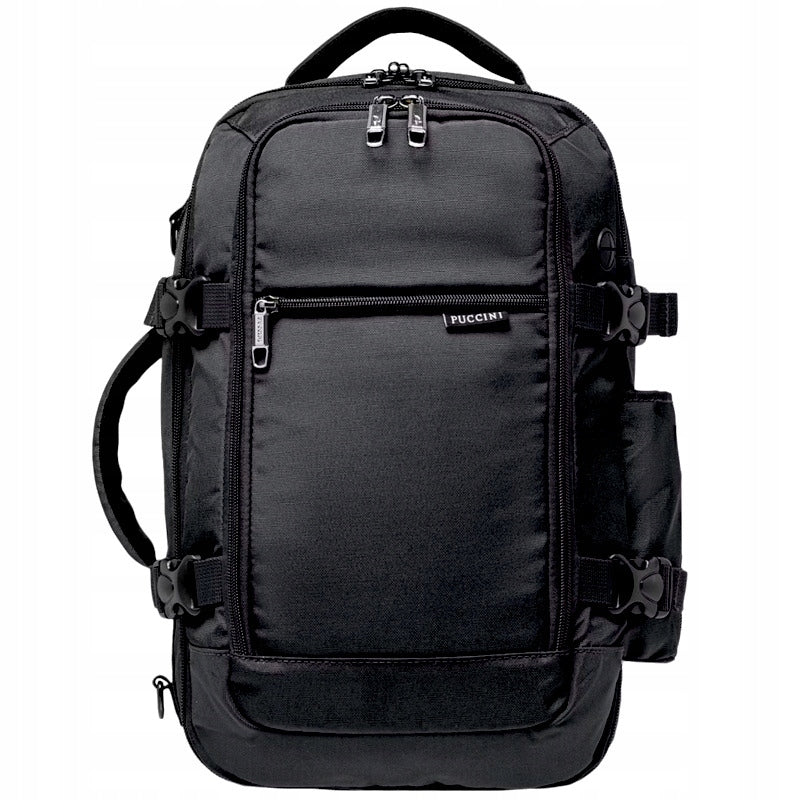 Backpack Puccini PM90171 black carry-on luggage for Wizzair 40x25x20 cm