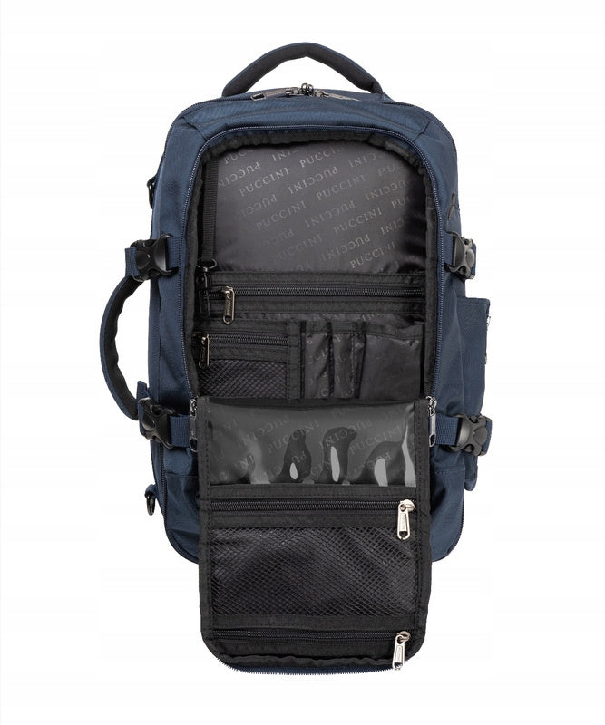 Backpack Puccini PM90171 navy blue carry-on luggage for Wizzair 40x25x20 cm Brand PUCCINI