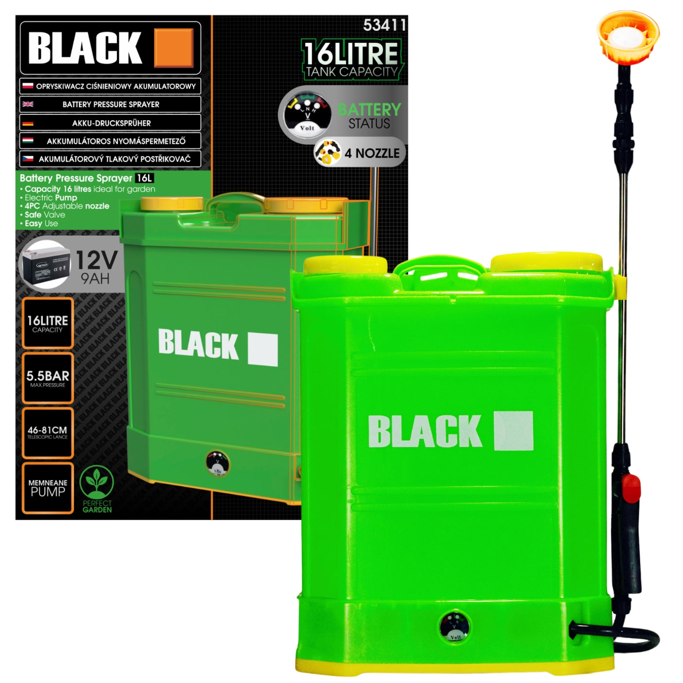 Backpack Sprayer Cordless Electric Sprayer 16L+0,5L FREEBIE Packaging status original