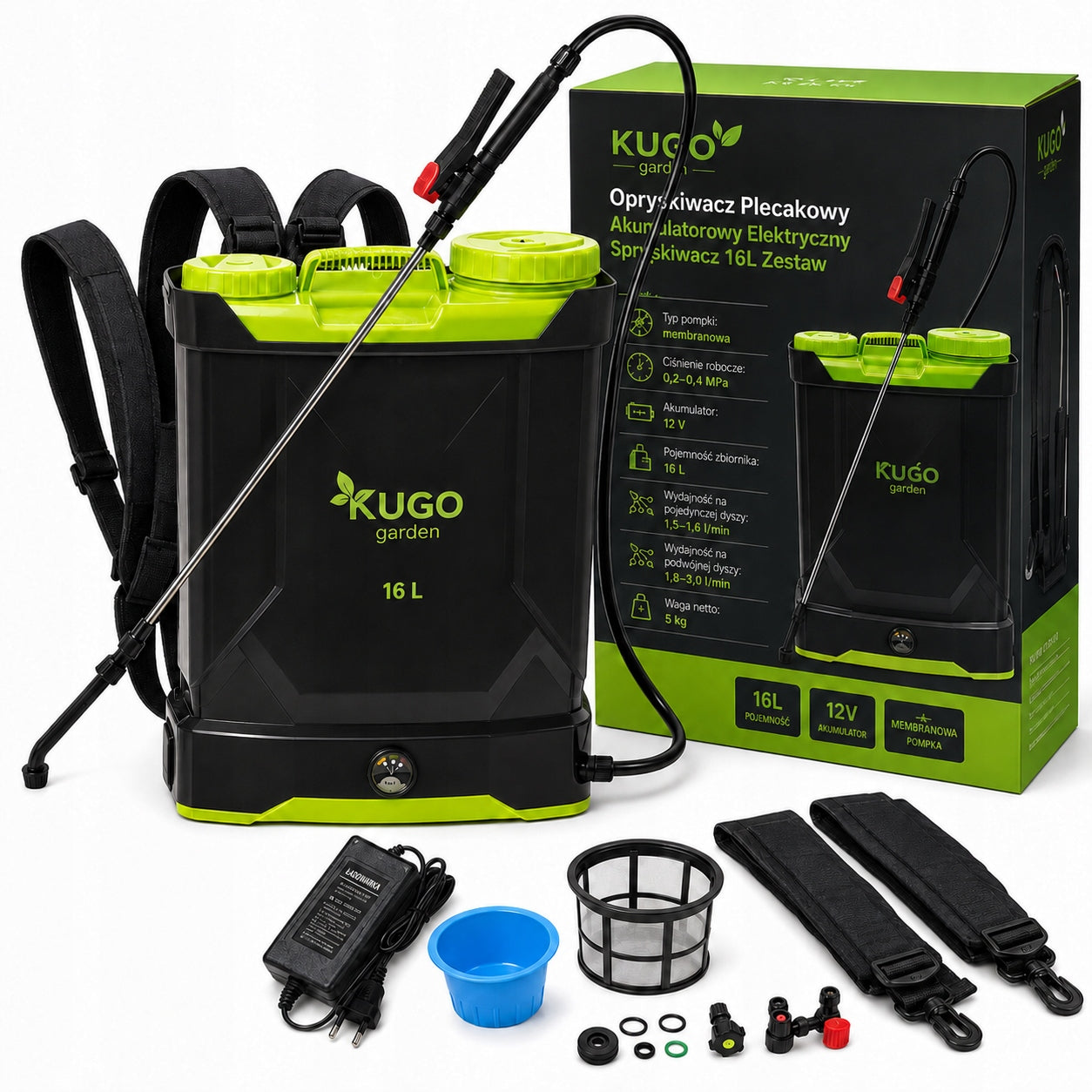 Backpack Sprayer Cordless Electric Sprayer 16L MEGA Set