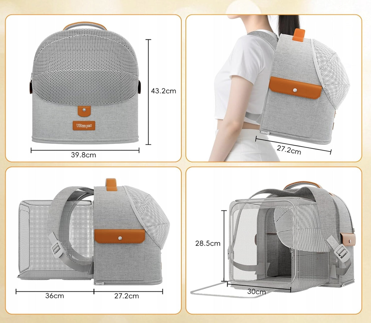 Backpack Transporter Expandable Bag for Cat Dog 12kg Maisly Breathable Brand no brand