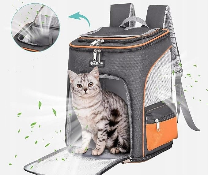 Backpack dog cat transporter 39x31x26 window cosmonaut ventilated yellow Packaging status original