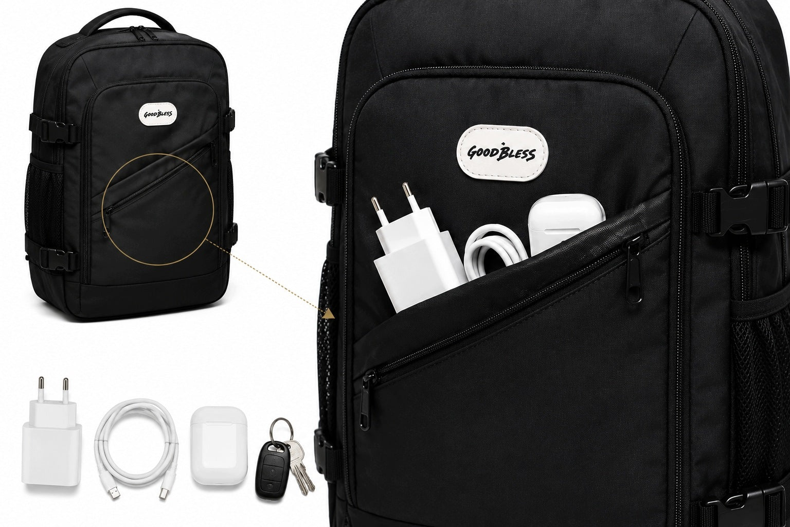 Backpack for aircraft RYANAIR WIZZ AIR 40x30x20 cabin anti-theft luggage Packaging status original
