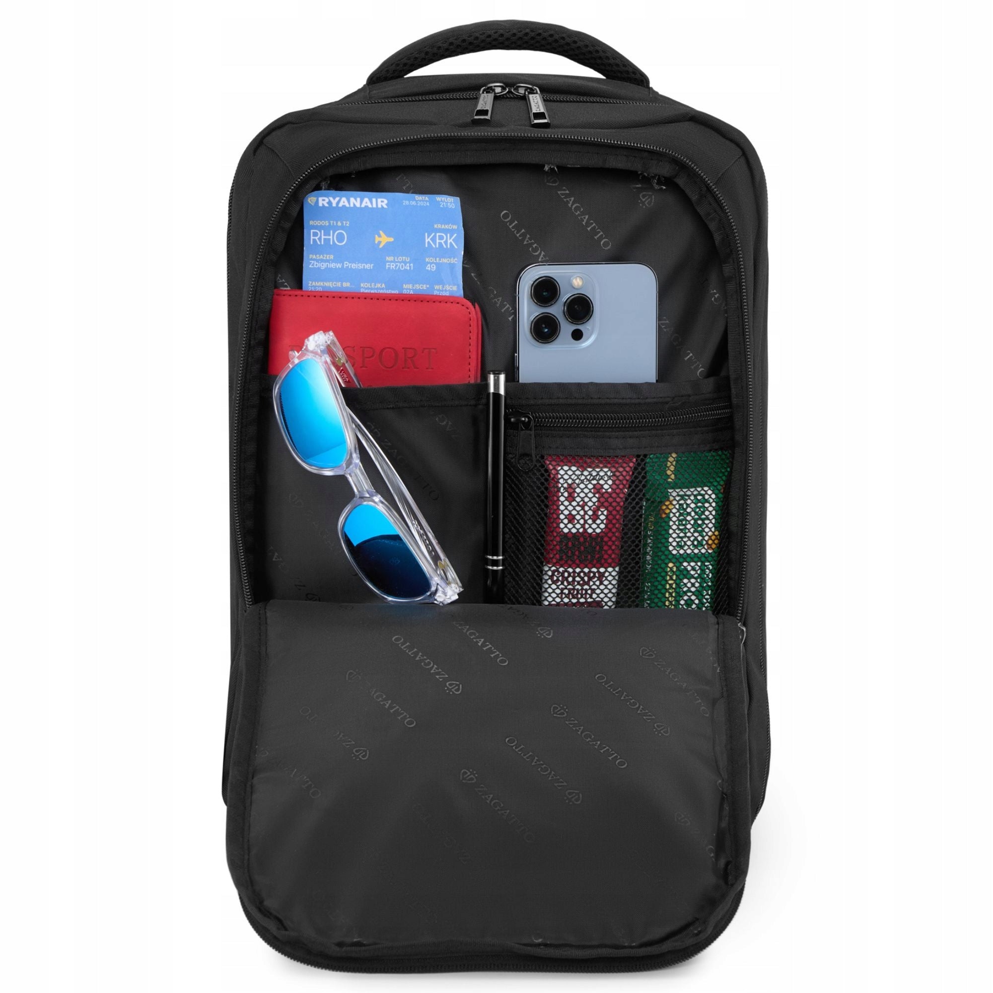 Backpack for airplane multifunctional 40x30x20 tourist ZAGATTO Manufacturer code ZG1111