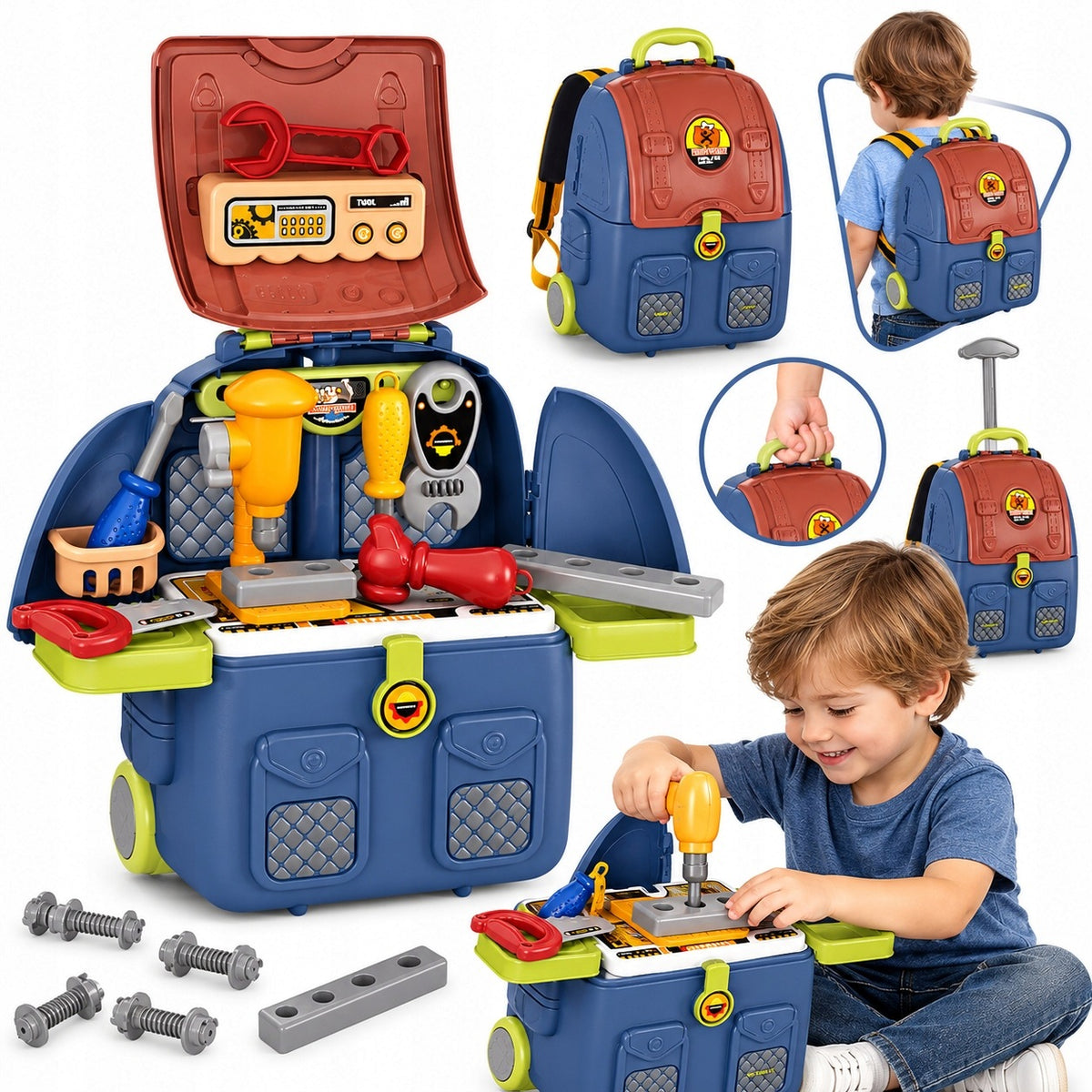 Backpack for boy to kindergarten workshop 4in1large Gift for Children's Day