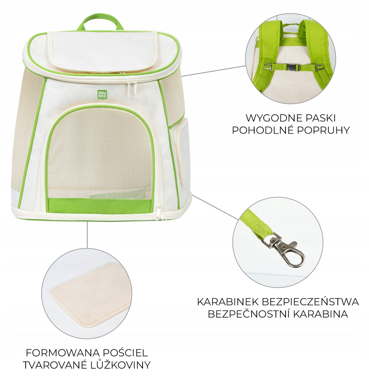 Backpack for cats and small breed dogs WAUDOG Relax Eco, 40x40x26 cm, up to 8 kg Manufacturer code 9985