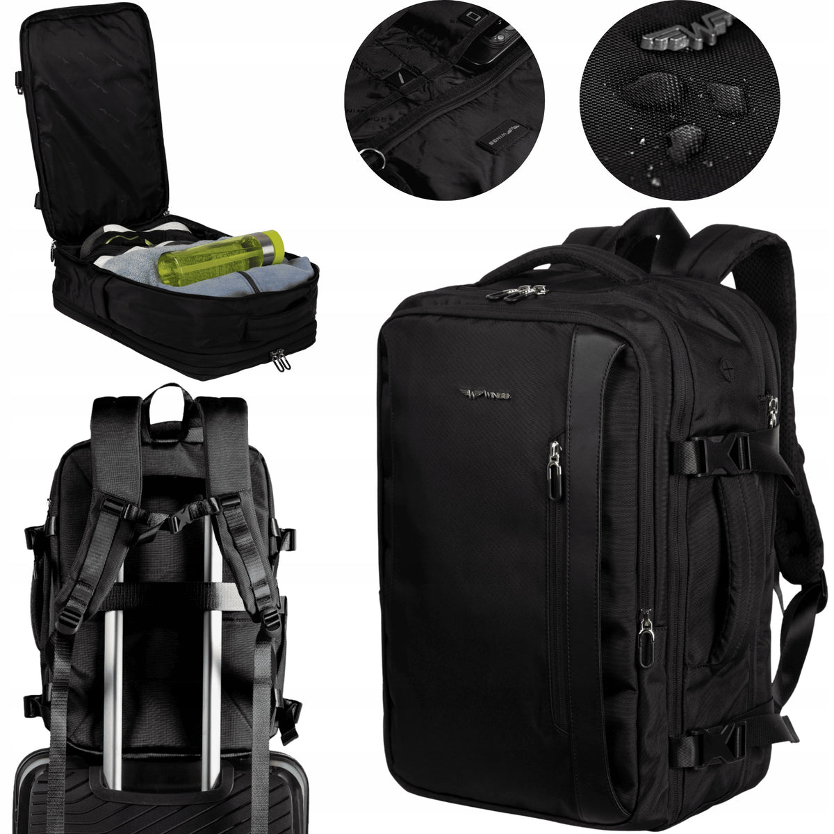 Backpack free hand luggage aircraft WIZZAIR RYANAIR extended WINGS