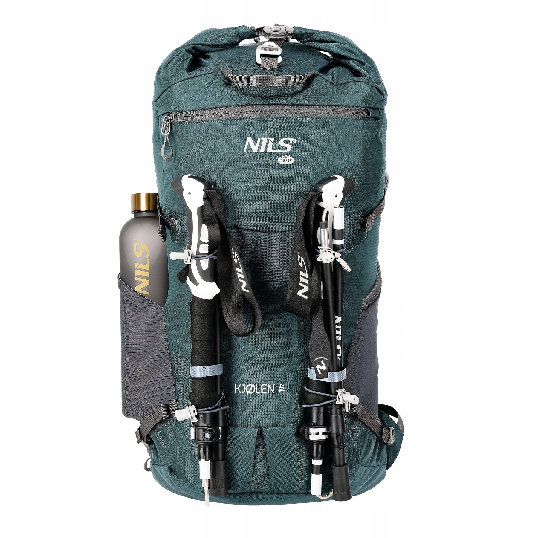 Backpack waterproof hiking mountain tactical pole holders 40 L Nils Color green