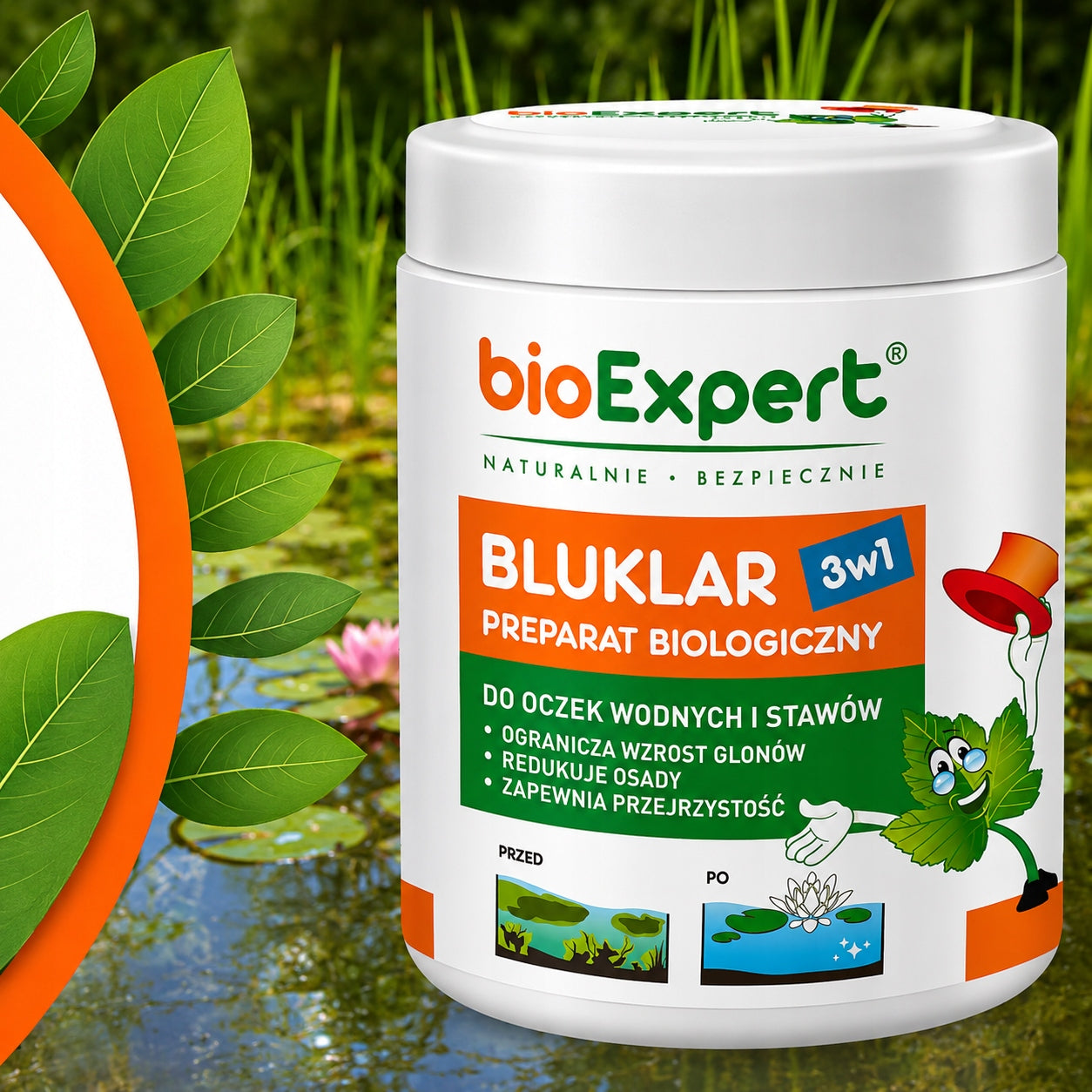 Bacteria for pond water Bluklar +EKO Liquid for windows and mirrors ECOCERT SET Manufacturer code ZESTAW_143