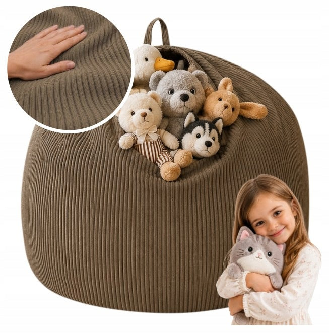 Bag Pouch Plush Bag Pouf Children's 80x80x50cm BROWN-GRAY