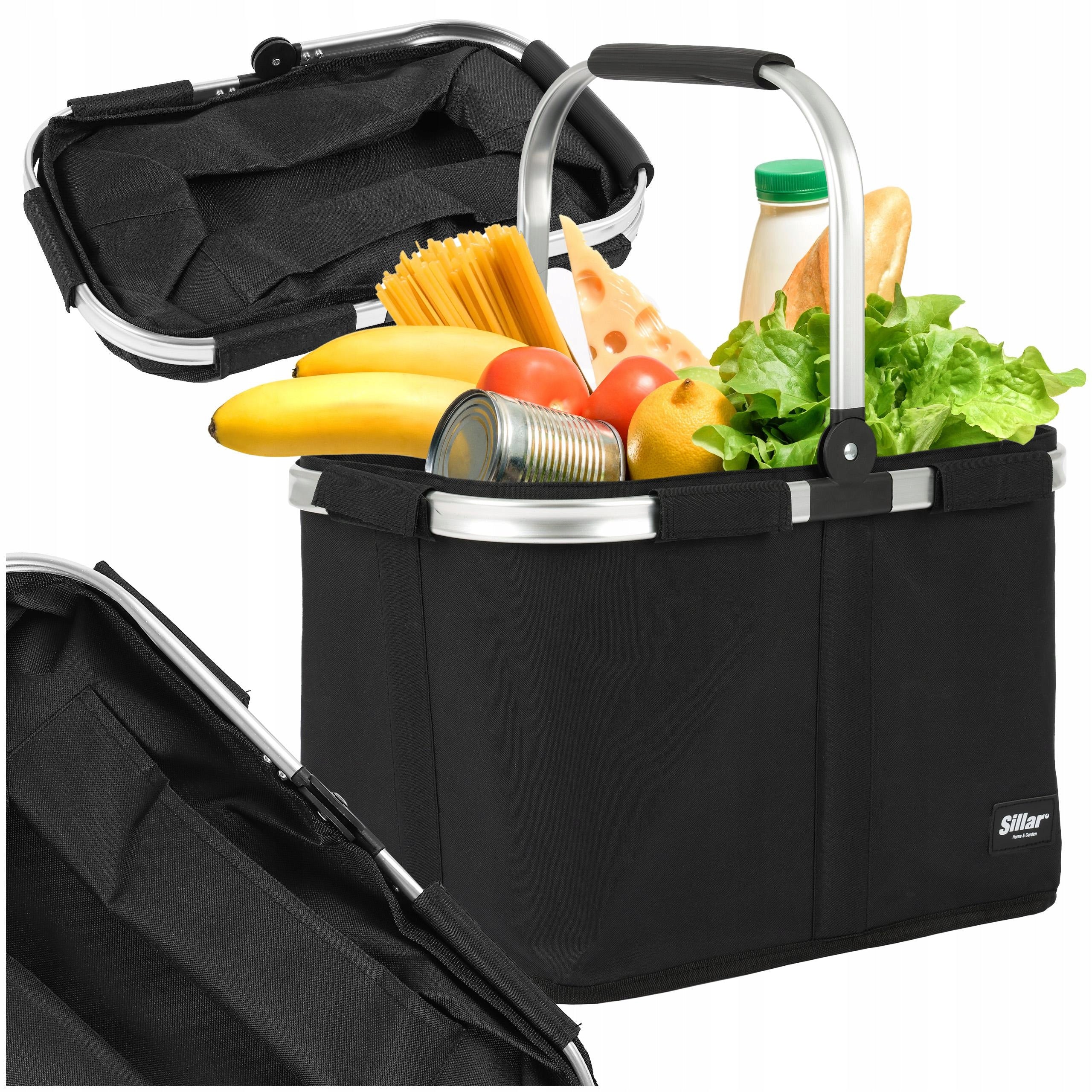 Bag food basket 30 l tourist beach for picnic large black