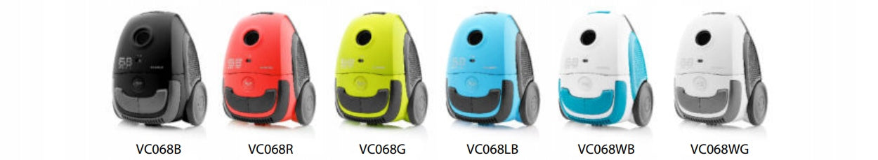 Bagged Vacuum Cleaner HYUNDAI VC068R red Eco Lightweight Compact 800W VC-068R Vacuum cleaner type bag