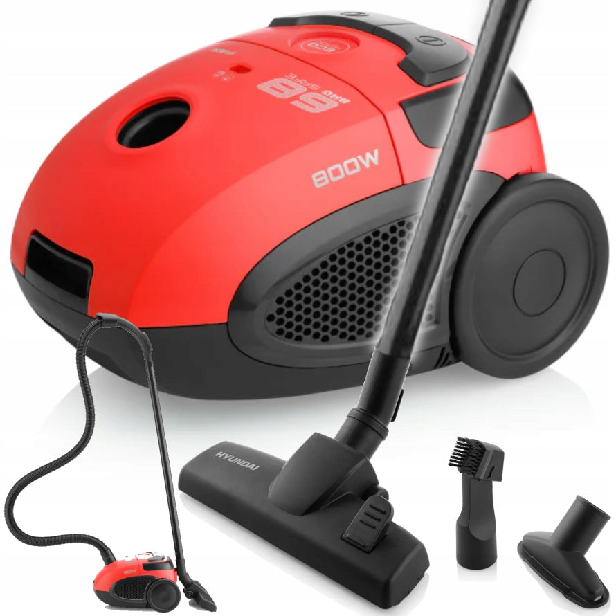 Bagged Vacuum Cleaner HYUNDAI VC068R red Eco Lightweight Compact 800W VC-068R