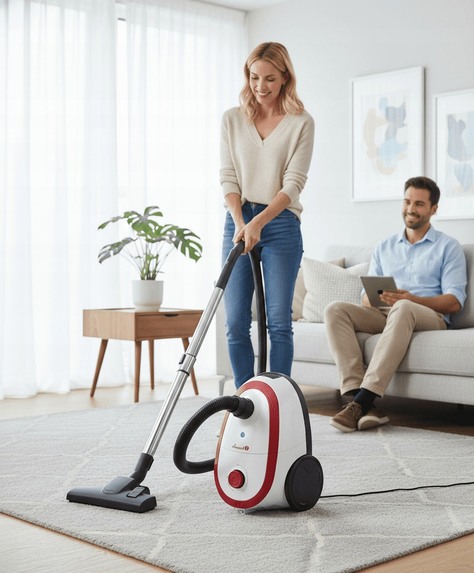 Bagged vacuum cleaner 800W quiet small HEPA power regulation for apartment Łucznik Manufacturer code 08.030