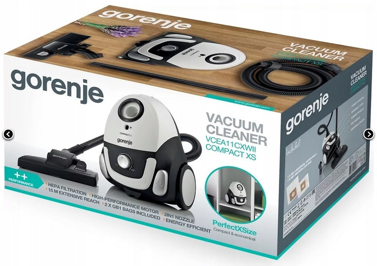 Bagged vacuum cleaner Gorenje Compact XS Manufacturer code VCEA11CXWII