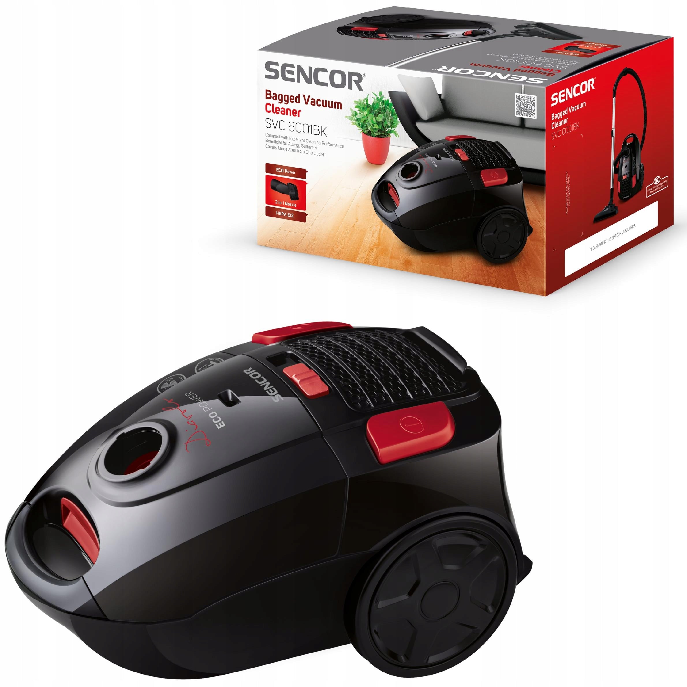 Bagged vacuum cleaner Sencor SVC 6001BK-EUE3 700W ECO Packaging status original