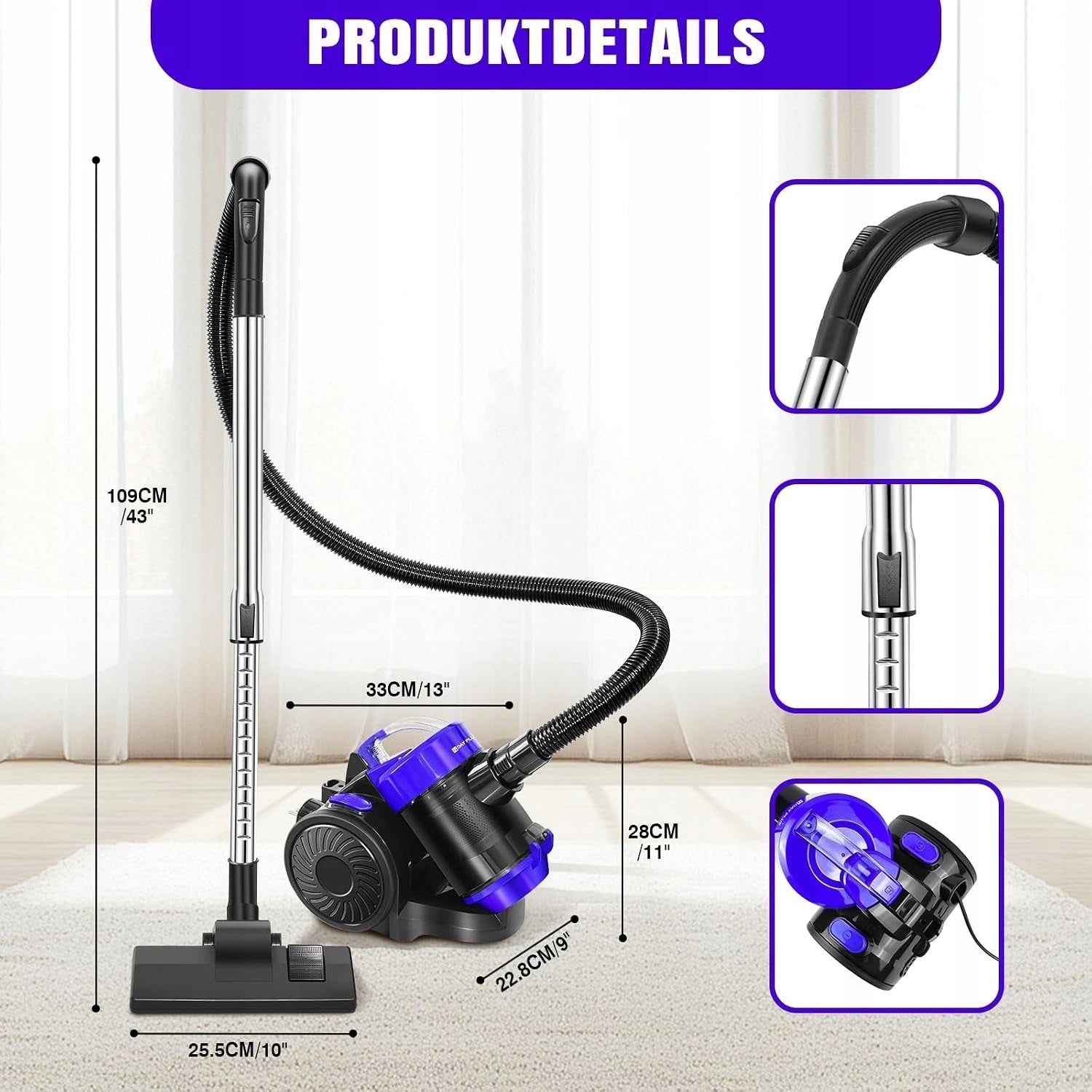 Bagless vacuum cleaner, 1500 watts | Vacuum cleaner Packaging status original